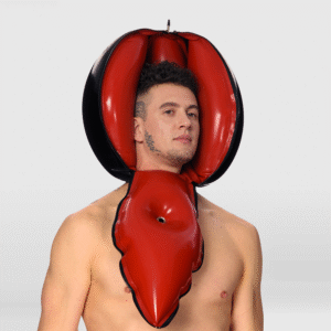 LATEX BONDAGE HOOD FULL ENCLOSURE BUD INFLATABLE STYLE