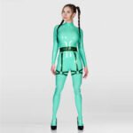 Women’s Solid-Color Latex Catsuit Bodysuit – Full-Body Coverage