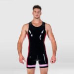 Latex Bodysuit With Crotch Zipper - Athletic Fashion / Sleek Fit