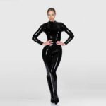 Latex Catsuit for Women – Tri-Color with Corset Detail