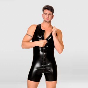 LATEX BODYSUIT SOLID COLOR MINIMALIST SURF SUIT