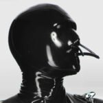 Full Restraint Latex Bondage Hood with Breathing Tube