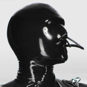 LATEX BONDAGE HOOD FULL RESTRAINT TUBE BREATHING