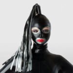High Ponytail Latex Bondage Hood - Fetish / Roleplay Outfit