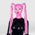 Double Ponytail Latex Bondage Hood - Roleplay / Bondage Outfit