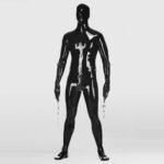 Men’s Latex Catsuit – Solid Color Tight-Fit Bodysuit with Back Zipper and Full Restraint