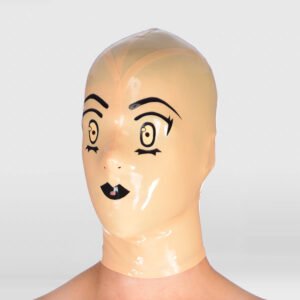 LATEX MASK BACK ZIPPER CUTE CARTOON FACE