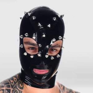 LATEX MASK ENLARGED EYE AREA PUNK SPIKES