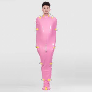 LATEX SLEEPSACK FULL-BODY METAL RING FORCED RESTRAINT