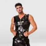 Men’s Latex Tactical Vest – Metal Rings Multifunctional, Sleek Fashion Sexy Design