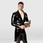 Tailcoat Latex Jacket for Men – Solid Color, Perfect for Parties and Elegant Events
