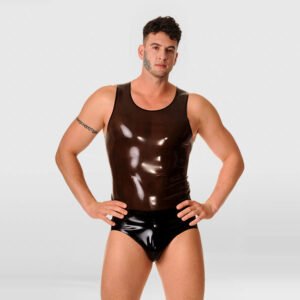 LATEX TOP MINIMALIST DESIGN SOLID COLOR TIGHT TANK TOP