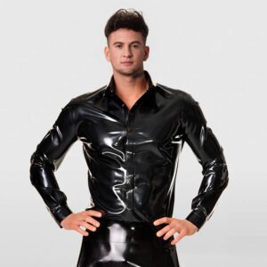 LATEX TOP MINIMALIST STYLE LONG-SLEEVE GENTLEMAN SHIRT