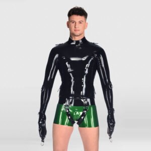 LATEX TOP UPPER BODY RESTRAINT CROTCH STRAP