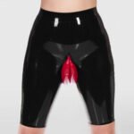 Women’s Inflatable Latex Shorts with Vaginal-Inspired Inflation Design