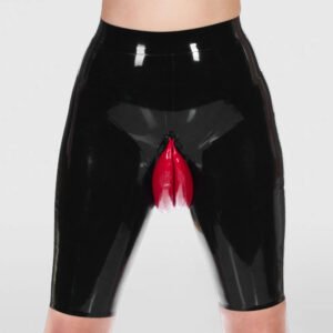 Women’s Inflatable Latex Shorts with Vaginal-Inspired Inflation Design