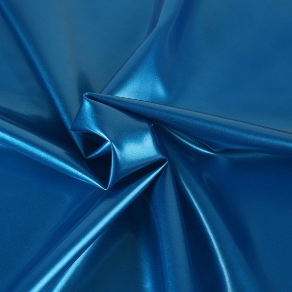 Metallic blue latex catsuit