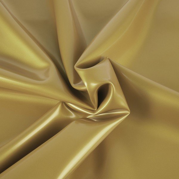 Metallic gold latex dress