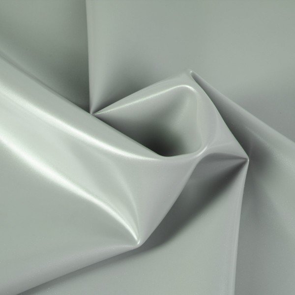 Metallic silver latex catsuit