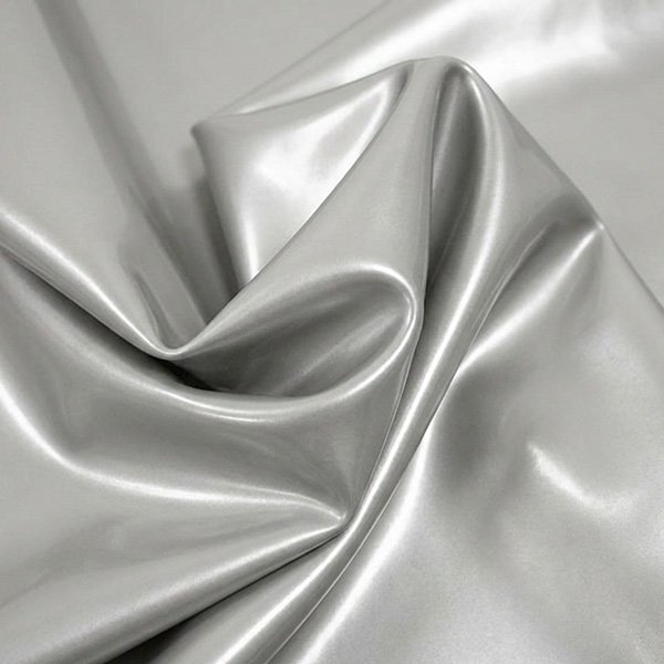 Metallic silver-white latex jacket