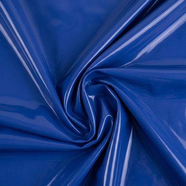 Vivid blue latex leggings